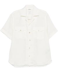Eleventy - Overhemden ,Wit ,Camicia Collo Bowling 2 Tasche - Lyst