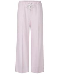 Marc Cain - Broeken ,Roze ,Wol Wijde Wollen Mix Hoge Taille Broek - Lyst