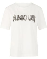 Marc Cain - Tops ,Wit ,Pailletten T-Shirt Met Pailletten - Lyst