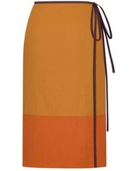 Saint Laurent - Rokken ,Oranje ,Nylon Kokerrok Van Nylon - Lyst