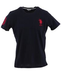 U.S. POLO ASSN. - Tops ,Blauw ,Katoen Blauw Katoenen Geborduurd Overhemd - Lyst