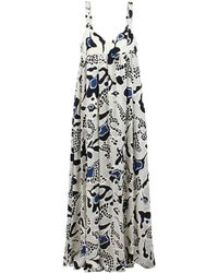 Ulla Johnson - Abstract Print Sweetheart Neckline Jurk - Lyst