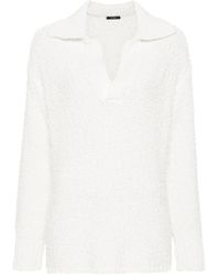 JOSEPH - Tops ,Wit ,Katoen Piqué Polo Shirt Met Textuur - Lyst