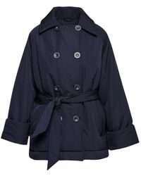 OOF WEAR - Jassen ,Blauw ,Nylon Double-Breasted Jacket - Lyst