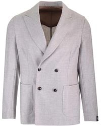 Barba Napoli - Easy Double Breasted Jacket - Lyst