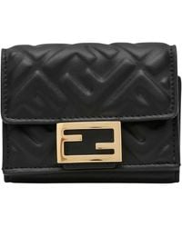 Fendi - Accessoires ,Zwart ,Katoen Baguette Micro Trifold - Lyst