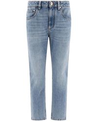 Brunello Cucinelli - Blauwe Jeans Voor Vrouwen Stijlvol En Veelzijdig - Lyst