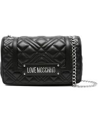 Love Moschino - Schicke Schwarze Und Silberne Schultertasche - Lyst
