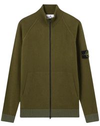 Stone Island - Zip Stand Zip-Up Knit - Lyst