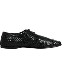 Dolce & Gabbana - Schwarze gewebte lederschuhe derby - Lyst