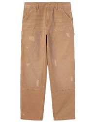 Carhartt - Broeken ,Bruin ,Katoen Double Knee Pant - Lyst