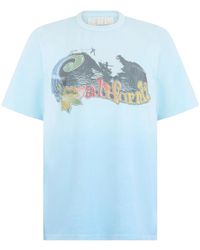 ERL - Tops ,Blauw ,Katoen California Wave T-Shirt - Lyst