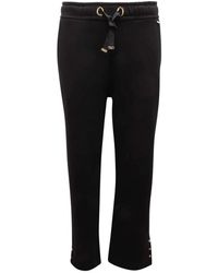 Herno - Broeken ,Zwart ,Wijde Pijpen Joggingbroek Met Fleece Voering - Lyst