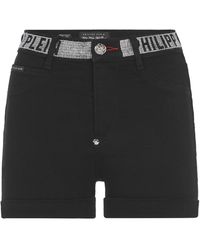 Philipp Plein - Denim High Waist Hot Pants - Lyst
