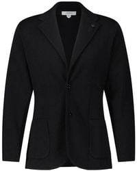 Lardini - Jassen ,Zwart ,Wol Klassieke Wollen Gebreide Blazer - Lyst