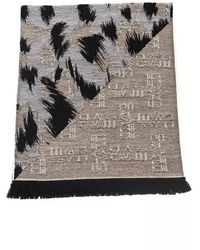 Roberto Cavalli - Animalier fantasy logo sciarpa in lana - Lyst