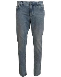 Dolce & Gabbana - Blaue waschung slim fit baumwoll-denim-jeans - Lyst