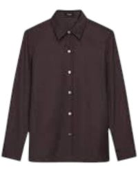 Theory - Bruine Overhemd Italiaanse Wollen Flanel - Lyst