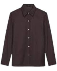 Theory - Bruine Overhemd Italiaanse Wollen Flanel - Lyst