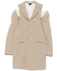 Comme des Garçons - Jassen ,Katoen Cut-Out Frayed Coat - Lyst