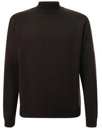 Zanone - Truien & Vesten ,Bruin ,Wol Sweaters Donkerbruin - Lyst