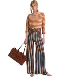 Maliparmi - Broeken ,Veelkleurig ,Polyester Flexage Stripes Broeken - Lyst
