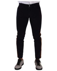 Dolce & Gabbana - Broeken ,Blauw ,Katoen Blauwe Skinny Corduroy Jeans Van Katoen Met Stretch - Lyst