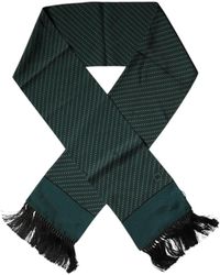Dolce & Gabbana - Accessoires ,Groen ,Leer Fantasy Fringes Nek Wrap Sjaal - Lyst