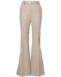 JOSEPH - Escargot Leren Flared Broek - Lyst