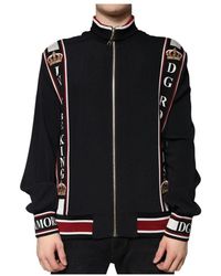 Dolce & Gabbana - Buntes logo-print reißverschluss-sweater - Lyst