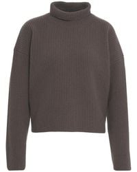 Grifoni - High-Neck Cropped Sweater - Lyst