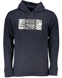 Roberto Cavalli - Hoodies & Sweatvesten ,Blauw ,Katoen Blauw Katoenen Sweatshirt Met Capuchon - Lyst