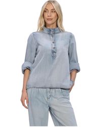 My Essential Wardrobe - Overhemden ,Blauw ,Katoen Hilmamw 171 Boxy Blouse - Lyst