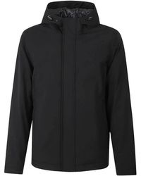 Herno - Jassen ,Zwart ,Polyester Hooded Down Jacket - Lyst
