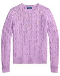 Polo Ralph Lauren - Truien & Vesten ,Paars ,Katoen Bright Aster Rondehals Truien - Lyst
