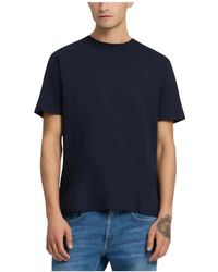 Replay - Tops ,Blauw ,Katoen Ronde Hals Katoenen T-Shirt Met Korte Mouwen - Lyst
