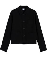 Aspesi - Jassen ,Zwart ,Polyester Boxy Jacket - Lyst