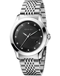 Gucci - Ya126405 G-Timeless Zwarte Wijzerplaat Herenhorloge - Lyst