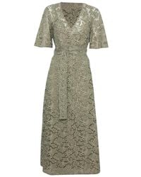Pennyblack - Kleedjes ,Groen ,Katoen Broderie Midi Jurk - Lyst