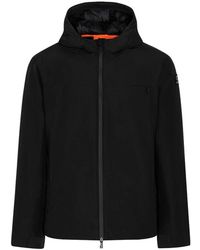 Suns - Zwarte Velours Hoodie Met Neopreen Details - Lyst