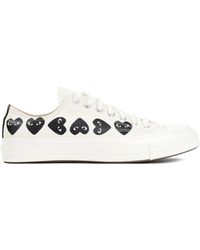 COMME DES GARÇONS PLAY - Weiße heart low top sneakers,schwarze herz low top sneakers - Lyst