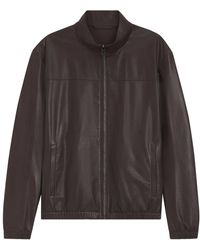 HUGO - Jassen ,Bruin ,Leer Leren Jas - Lyst