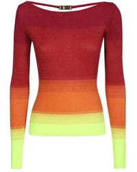 Gcds - Gerippter Rundhalsausschnitt Lurex Pullover - Lyst