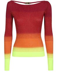 Gcds - Truien & Vesten ,Veelkleurig ,Polyester Geribbelde Crew-Neck Lurex Trui - Lyst
