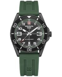 Swiss Alpine Military - Herren Armbanduhr Taucheruhr Raptor Dunkelgrün 7029.1874 - Lyst