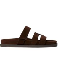 Tory Burch - Schoenen ,Bruin ,Leer Bruin Leren Sportsandalen - Lyst