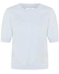 Part Two - Truien & Vesten ,Wit ,Katoen Kort Gebreide Trui Met Korte Mouwen Heather - Lyst