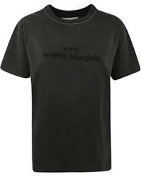 Maison Margiela - Gewaschenes schwarzes t-shirt - Lyst