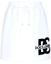 Dolce & Gabbana - Logo print high-waist röcke,weißer rock - Lyst