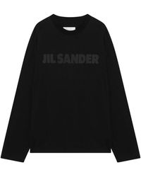 Jil Sander - Langarm rundhals t-shirt - Lyst